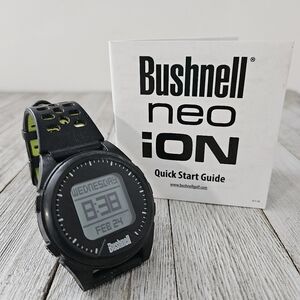 Bushnell Neo Ion GPS Golfer's Watch Neon Yellow Green Under Black with Charging